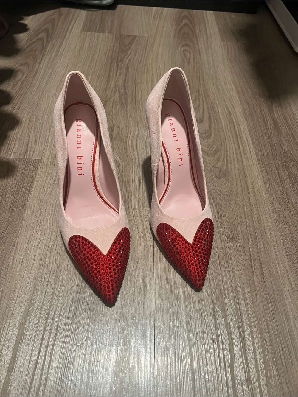 Gianni Bini heart rhinestone heels